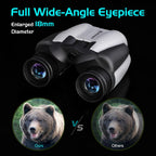 BRESSER 10x25 Binoculars for Adults and Kids, Folding Compact Binocular with Weak Light Vision, Lightweight Small Binoculars for Bird Watching, Travel, Concerts, Hunting, Hiking (White)