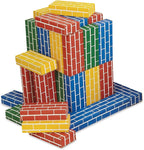 Lillian Vernon Primary Building Bricks - Kids Cardboard Blocks, Each 9" x 4" x 2" (Set of 24)