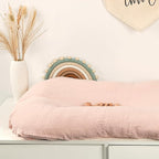 Hooyax Muslin Baby Lounger Cover 1 Pack, 100% Cotton Soft & Breathable Infant Lounger Covers Only for Newborn (Light Pink)