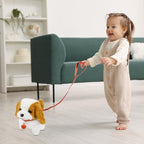 Plush Toys Walking Dog Toys That Can Walk, Bark and Wag Tail,Interactive Electronic Pet Toys Puppy with Leash,Easter Christmas Birthday Gift for Toddlers Kids