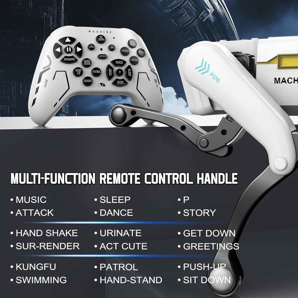 Robot Dog, AI Dog, AI Smart Pet, Will Dance and Kungfu, Voice/App/Remote Control, Support Action Programming, AI Robot Ideal Gift for Adults/Kids