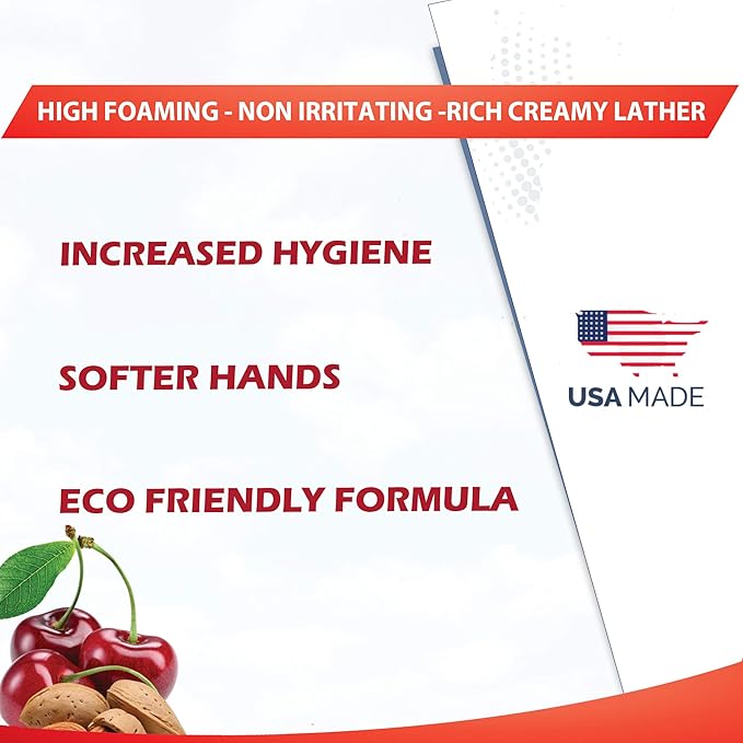 GreenFist Foaming Hand Soap Refills Almond Cherry Scent Jug Foam Refill Made in USA, 128 ounce (1 Gallon)