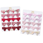 20pcs small red & pink hair bows for girls.Cute baby hair bows,Non-slip alligator hair clips.Toddlers bow clips,Handmade hair accessories for little girls gift set.