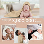 Yoofoss Hooded Baby Towels for Newborn 2 Pack 100% Muslin Organic Cotton Baby Bath Towel with Hood for Babies, Infant, Toddler and Kids, 32x32Inch, Soft and Absorbent Newborn Essential, Beige Floral