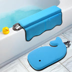 Whale Baby Bath Kneeler and Elbow Rest Set – Extra Thick Padded Cushion – Waterproof Non-Slip Mat with Storage Pockets – Bathtime Safety – Baby Shower or Registry Gift for Moms and Dads (Blue)