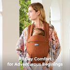 Momcozy Baby Carrier with Natural Cotton Linen, Built to Last, Ergonomic Design, 7-44lbs for Infant and Toddler, Lightweight and Comfortable, Hands-Free for Moms&Dads, Sepia