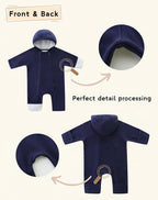 Newborn Baby Fleece Jumpsuit Girls Boys Winter Hooded Coverall Romper Cute Baby Snowsuit Clothes