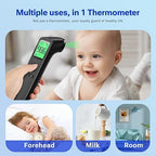 Forehead and Ear Thermometer for Adults and Kids, Fast Accurate Thermometer with Fever Alarm, 1S Reading & Silent Mode, Easy to Use for Baby, Kids & Elderly (Black)