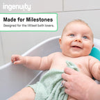 Ingenuity Foldaway 2-Position Bather, 2-Position Adjustable Support Baby Bath seat for Sink or Bathtub, Ages 0-6 Months, up to 20 pounds, Pink