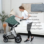 Carseat Covers for Baby Breastfeeding – Multi use Car Seat Canopy Cover, Infant Stroller Canopy Cover for Girls (Green Print)