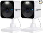 Defender GO 2K AI Powered WiFi Indoor/Outdoor Home, Business, Pet, Baby Security Camera, AI Detection, Dual Band, Spotlight/Siren, Color Night Vision, 2-Way Talk, Works with ClearVu App, 2 Pack