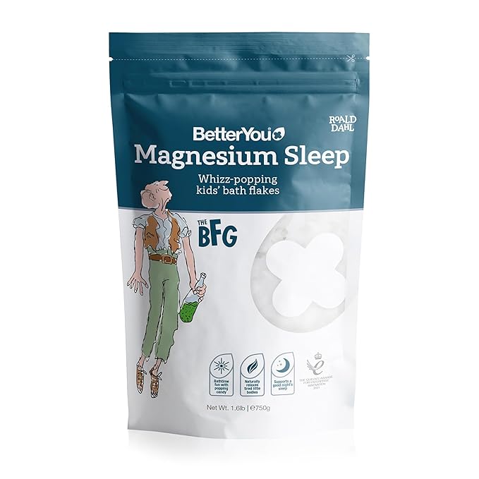 BetterYou Magnesium Sleep Kid’s Bath Flakes - Bath Salts with Popping Candy - Bath Soak with Natural Magnesium - Relaxing Lavender for Sleep - 1.6 lb