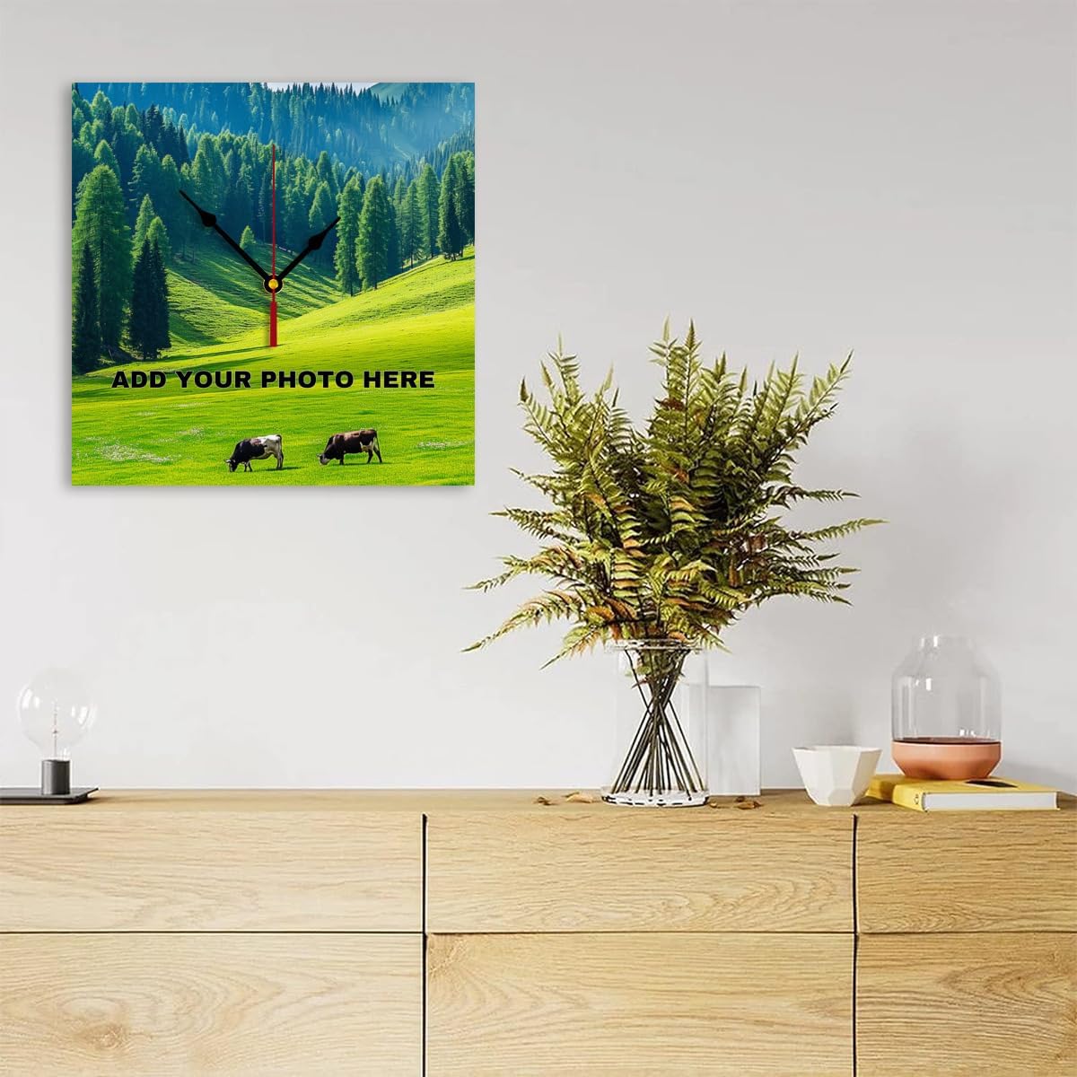 Generic Custom Wall Clock Personalized Wall Photo Customized Round Clock for Birthday Wedding Present Wedding Friend Family Lover, 12inch-30cm