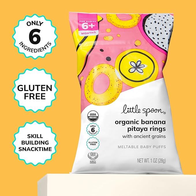 Little Spoon Organic Baby Puffs Variety Pack – Kale Apple & Banana Pitaya Duo – Meltable Toddler Puffs (2-Pack)