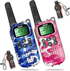 Kids Walkie Talkies Toys Boys Gifts 5 6 7 8 9 Year Old Outdoor Toys for Kids 2 Way Radio with Camping Gear Army Soldier Pretend Play Birthday Present Boy (Blue Pink)