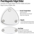 FREELOVE Pivot Magnetic Fidget Slider, Metal Worry Coin Haptic Clicker for Adults, Triangle Rotation Kinetic Toy Mechanical Sound EDC, Autism Sensory ADHD Anxiety Focus Meditation (Aluminum Silver)