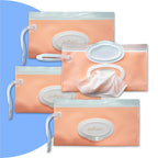 purifyou Portable Baby Wipe Case Travel Holder - Refillable Wipe Dispenser Pouches, Keeps Wipes Fresh & Moist, Lightweight, Durable, for Car, Diaper Bag, Stroller, Home & Travel (Set of 4, Pink)