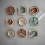 mushie Flatware Fork and Spoon Set For Kids | Made in Denmark (Sage)