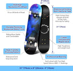 Easy_Way Complete Skateboards- Standard Skateboards for Beginners Kids Boys Girls Teenager- 31''x 8''Canadian Maple Cruiser Pro Skate Board, Skateboards