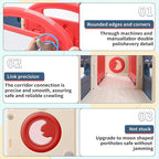 12 in 1 Toddler Outdoor Playset with Swing, Indoor Swing and Slide Set Playground for Toddlers 1-3, Durable Climber Basketball Hoop Ball Toddler Indoor Playset for Home Playground - Red Blue