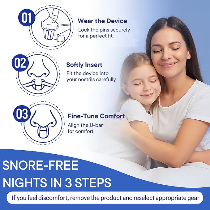 Anti Snoring Devices, Nasal Opener for Sleep Breathing, Increases Airflow, Three Adjustable Sizes, Individually Packaged, Easy to Carry - 4 Pack
