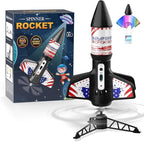 Rocket Launcher for Kids, Self Launching Motorized Air Rocket Toy, Outdoor Toys for Ages 8-12, Model Rockets with Parachute Safely Land, Spaceship Launch up to 200 ft Birthday Gifts for Boys