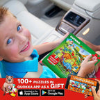 QUOKKA Travel Magnetic Puzzles for Toddlers 3 – 30+Pcs Dino Game with Extra-Long Play Book – Fun Travel Game Toy for Kids Ages 3-5 – Strong Magnets for Car Activities – Fun Toddler Puzzle Ages 3-4