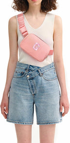 Graduation Gifts for Teens Kids Daughter Sister Her - Birthday Gifts for 3 4 5 6 7 8 9 10 11 12 13 Year Old Girls,Fanny Pack Crossbody Bag Belt Bag Cute Trendy Stuff | Peach,Initial G