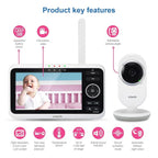 VTech VM350 Baby Monitor, 5" Screen, 1000ft Long Range, Night Vision, 2-Way Talk, Lullabies, Secured Transmission No WiFi