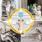 4our Kiddies Child Proof Cabinet Locks for Baby Proofing, 14 Pack Baby Proof Drawer Locks for Kids, Child Safety, Adjustable Child Locks for Cabinet and Drawers with 12 Extra 3M Adhesives, No Drilling
