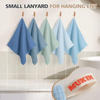 MUKIN Baby Washcloths,Muslin Burp Cloths Towels for Newborns,Absorbent Cotton Bath Face Towel ，5 Pack, 12x12 Inches (Glacier Mist)