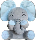 Aidiya Elephant Stuffed Animals Baby Gifts Peluches Ear Interactive Elephant Talking Singing Plush Toys for Girls Boys Gift Adjustable Volume 11.8" Set (Blue)