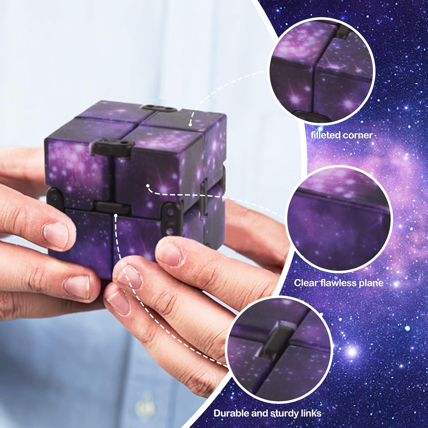 Fidget Infinity Cool Cube Toys: Fidget Toy Hand Held Magic Cubes Cool Stuff Gadgets Things Unique Birthday Gifts Boys Girls Kids Adults Anxiety Stress Relief Sensory Christmas Stocking Stuff Gift Toys