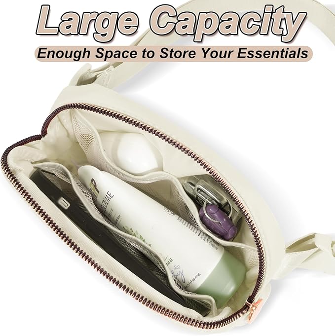 Gifts for Girls Teens Kids - Birthday Gifts for Daughter Sister Her,Teen Girl Essentials,Travel Essentials,Cute Teen Trendy Stuff Waist Packs Belt Bag Crossbody Bag | Cream,Initial V