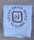 Personalized Baby Blanket Baby Quilt Monogrammed Blankets for Boys and Girls Embroidered Baby Gifts Plaque