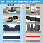 2025 New Safety Harness for Autism and Special Needs Child (3-6 yrs), Anti-Elopement Vest Harness with Light Reflector and Grab Handle for Active, Autistic ADHD Kids,Adjustable Tether Leash with Pouch