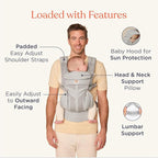 Ergobaby Omni Classic Baby Carrier Newborn to Toddler - Breathable Baby Carriers for Summer - All-Position Carrier with Lumbar Support (7-45 Pounds), Mesh, Oxford Blue