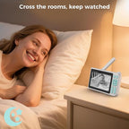 Video Baby Monitor, 2000ft Long Range, Enhanced Signal Stability, No WiFi, 5" HD Screen, 5000mAh, 1080p Camera, Super Clear Night Vision, Pan-Tilt-Zoom, 2-Way Audio, AI Cry & Motion Alarm