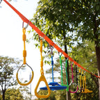 Climbing Gymnastic Rings for Kids - Strong Obstacle Course Ninja Ring Monkey Bars for Outdoor Backyard Play Sets, Swing Set
