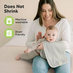 5-Pack Cotton Muslin Burp Cloths Baby Girls, Boys - Soft & Absorbent Spit Up Burp Rags, Large Muslin Towel, Cotton Wash Cloths for Babies, Newborn, Infant, No Shrink, Durable, Neutral (Mirage)