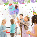 WERNNSAI Ice Cream Piñata - Summer Ice Cream Party Decorations for Kids Girls Birthday Pink Pinata Game Candyland Sweet Theme Party favors supplies with Bat Blindfold