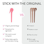 THE PONY PICK Rubber Bands Cutter for Hair Removal - Pain-Free Hair Band Remover - Easy 3 Pack with 50 Colored Elastics