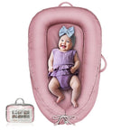 Baby Lounger - Infant Lounger for Newborn 0-24 Months, Pure Cotton Breathable Baby Nest Lounger Cover, Newborn Essentials for Baby Boys & Girls, Co Sleeper Portable Baby Bed for Home and Travel