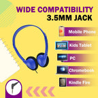 Kids Headphones Bulk 50 Pack for School Classroom Students Children Toddler Boys Girls Teen Adults