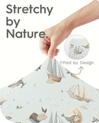 Graco Pack and Play Sheets Fitted, TotBasic Ultra Soft Mini Crib Sheets Boy, Neutral Pack N Play Mattress Sheets Hypoallergenic and Soothing, Premium Jersey Playrad Sheets, 2 Pack