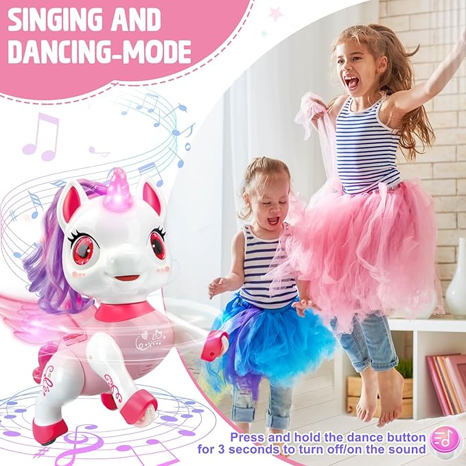 Unicorn Toys for Girls Age 4-6: Robot Pets for Kid Remote Control Robot Toy for Ages 5-7 Robot Toys for Kids 8-12 Birthday Gifts for 3 4 5 6 7 8 Year Old Girl, Pink