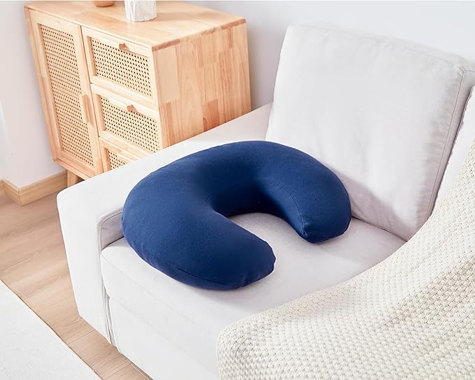 Nursing Pillow, Breastfeeding Bottle Feeding Pillow Original Support for Baby Boys and Girls, with Removable Soft Cotton Nursing Pillow Cover (Estate Blue, Standard (23.62*18.11*5.91 Inches))