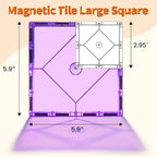 8 Piece Large Square Shape Magnetic Tiles Kids Toys, Magnetic Building Blocks STEM Magnet Building Set Preschool Learning Magnet for Kids Ages 3-5 4-8, Sensory Montessori Toys for 3+ Boys and Girls