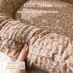 Infant Lounger, Baby Nest Cover for Baby Girls & Boys, Newborn Essentials for Baby 0-18+ Months, 100% Cotton Breathable (Brown Blossom_, Cotton_Muslin)