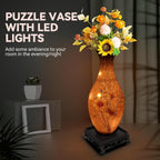 3D Puzzles Vase for Adults, Birthday Gifts for Women, 160 Pieces Plastic DIY Unique Flower Vase with LED Light, Crafts for Adults House Warming Gift for Flower Arrangements and Home Decor (Pink)